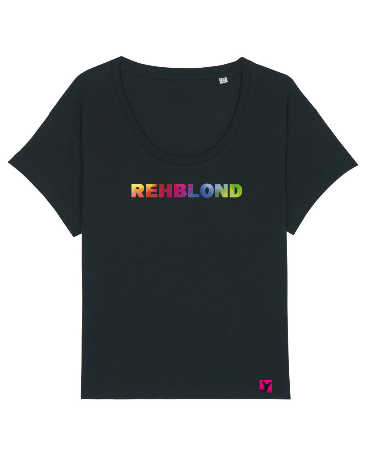 Rehblond Regenbogen – Bio T-Shirt (feminin)