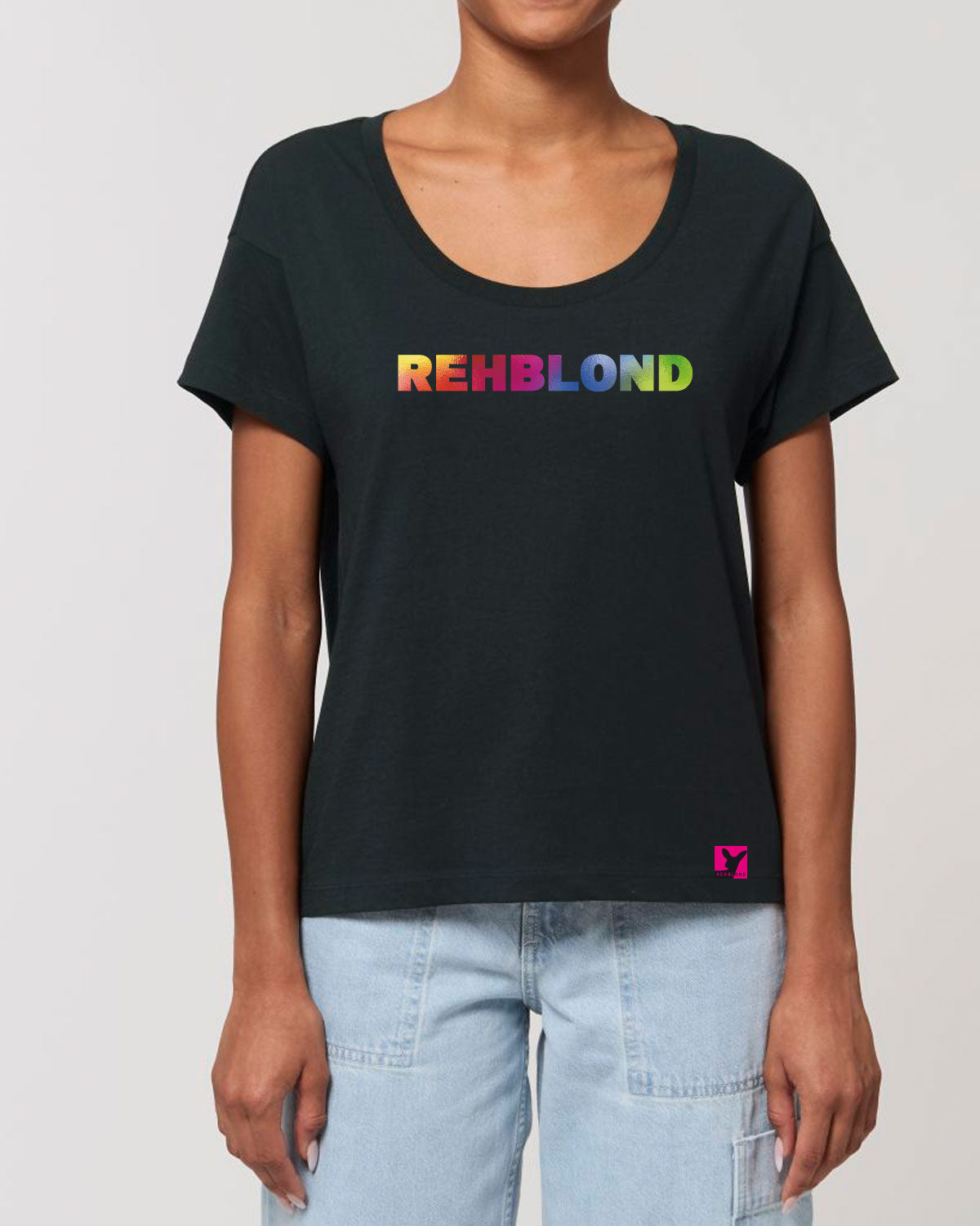 Rehblond Regenbogen – Bio T-Shirt (feminin)