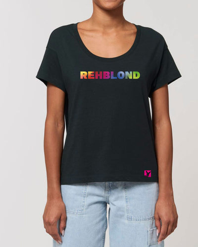 Rehblond Regenbogen – Bio T-Shirt (feminin)