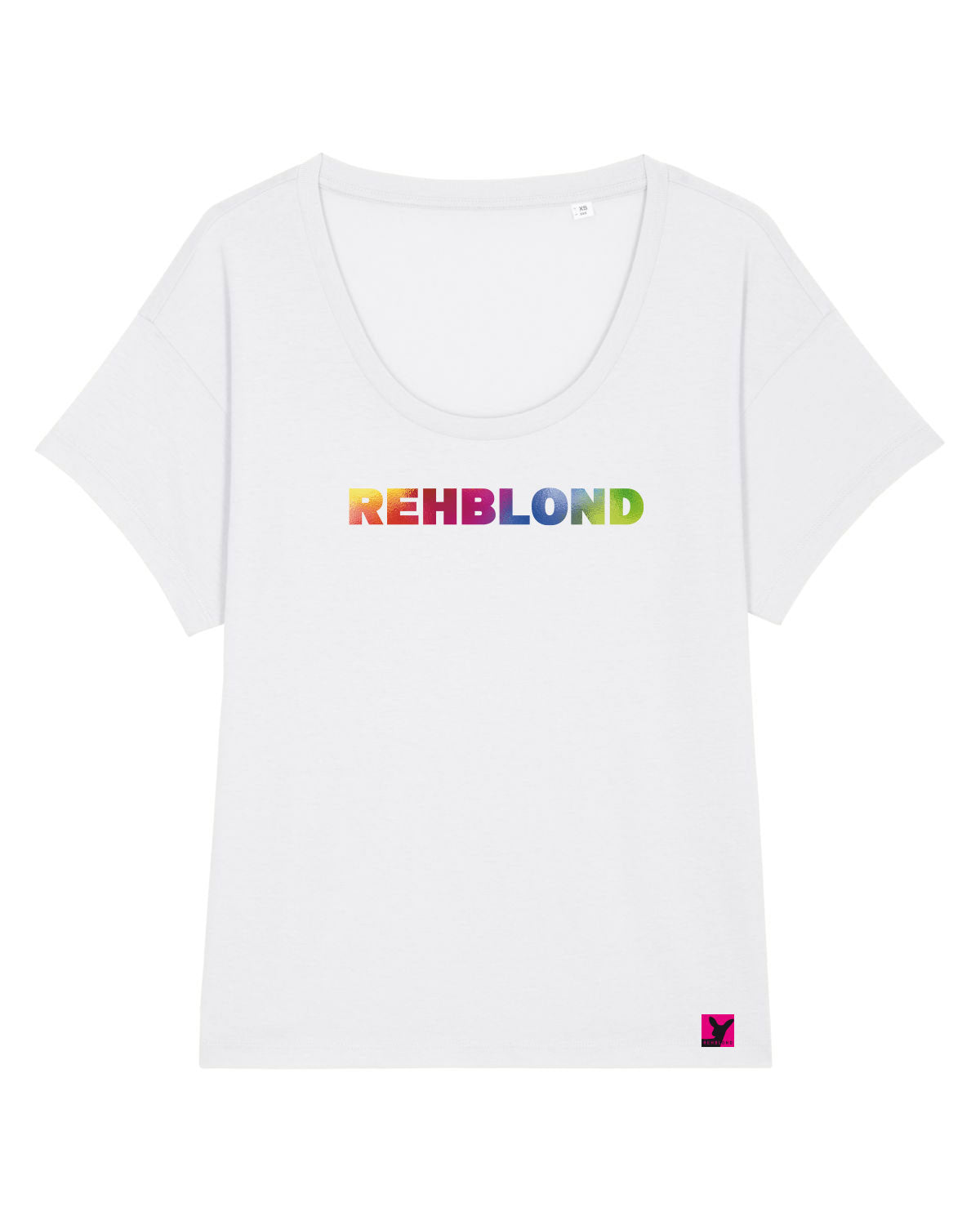 Rehblond Regenbogen – Bio T-Shirt (feminin)