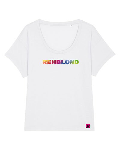 Rehblond Regenbogen – Bio T-Shirt (feminin)