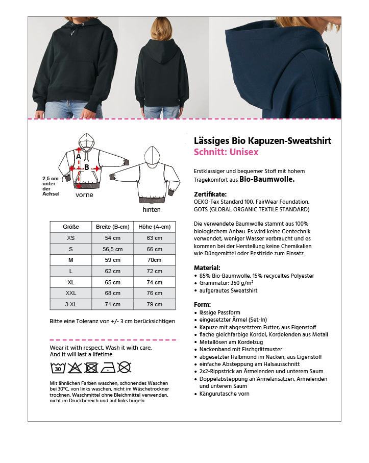 Love is always attractive 2 – Bio Kapuzen-Sweatshirt (Unisex)
