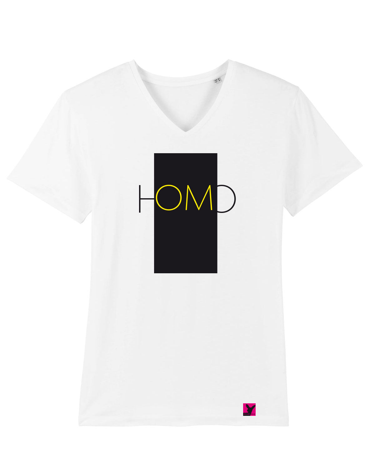 Homo-Yellow-Herren-Shirt-White