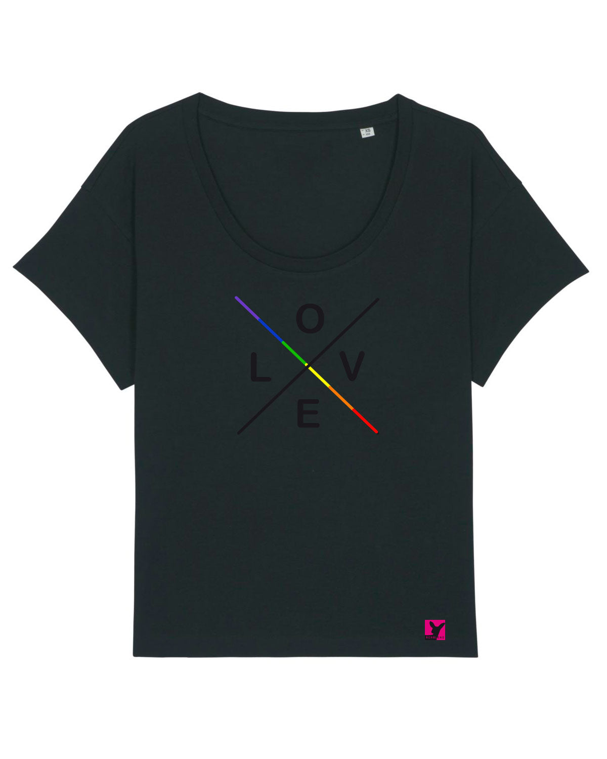 Love Regenbogen – Bio T-Shirt (feminin)