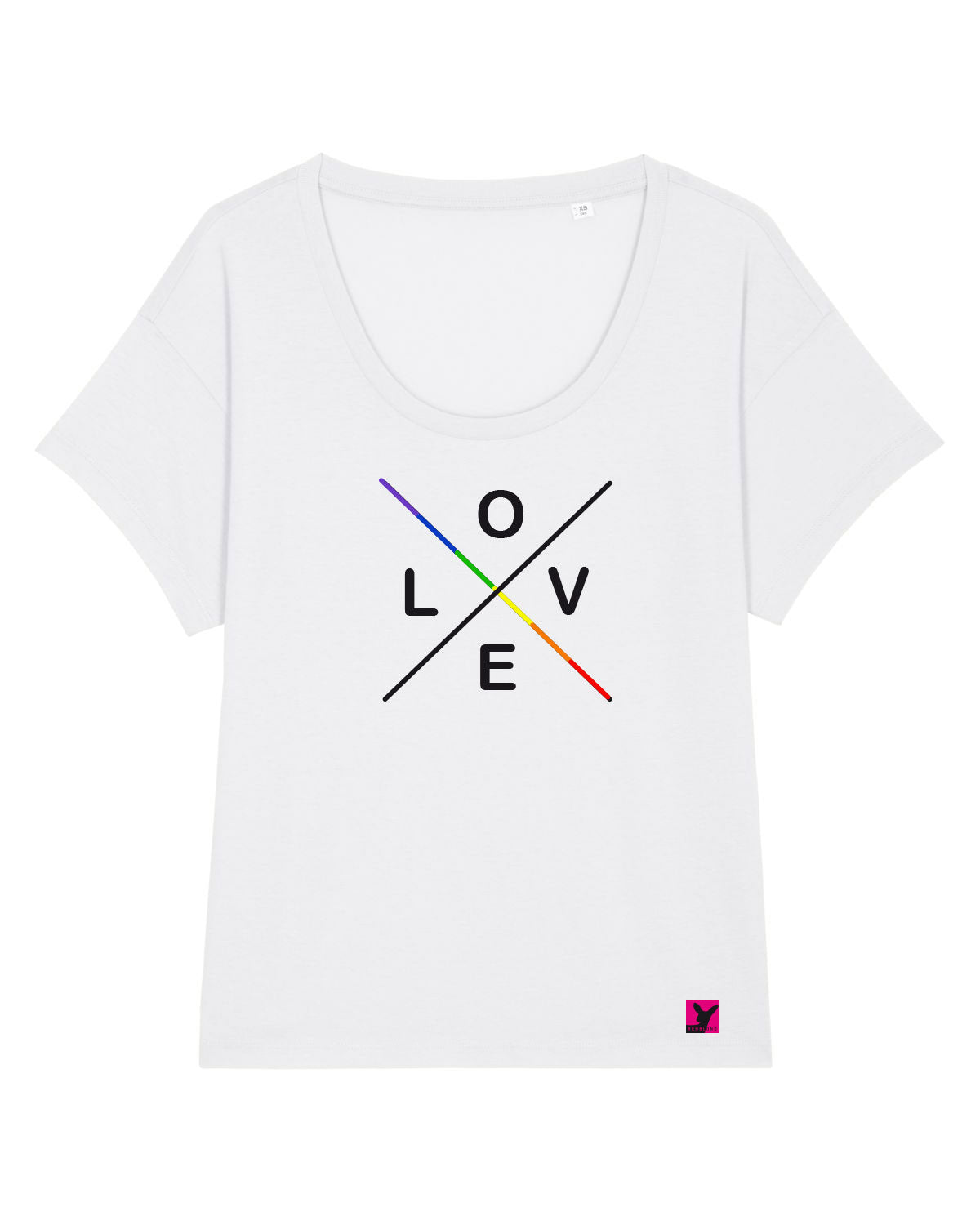 Love Regenbogen – Bio T-Shirt (feminin)