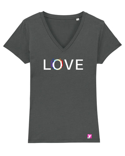 Queer-LSBTI-Pride-CSD_Gay-Bio-Damen-TShirt-Evoker_Anthracite