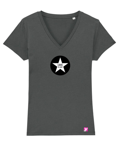 Queer-LSBTI-Pride-CSD_Gay-Bio-Damen-TShirt-Evoker_Anthracite