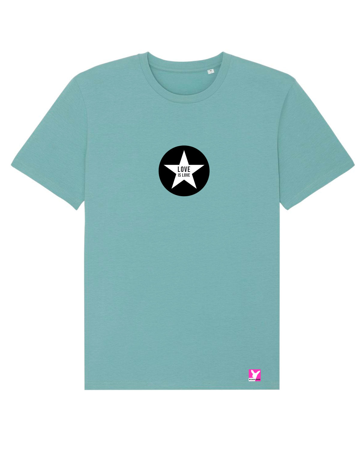 Queer-LSBTI-Pride-CSD_Gay-Bio-Herren-TShirt-Creator_Teal_Monstera