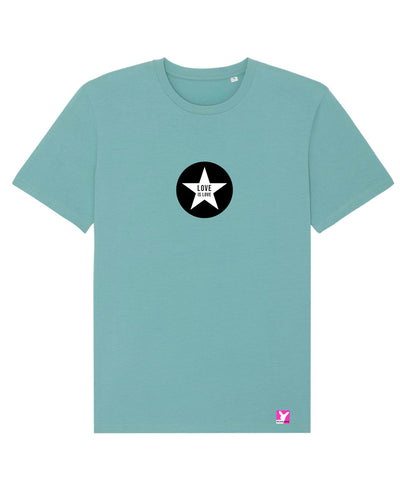 Queer-LSBTI-Pride-CSD_Gay-Bio-Herren-TShirt-Creator_Teal_Monstera