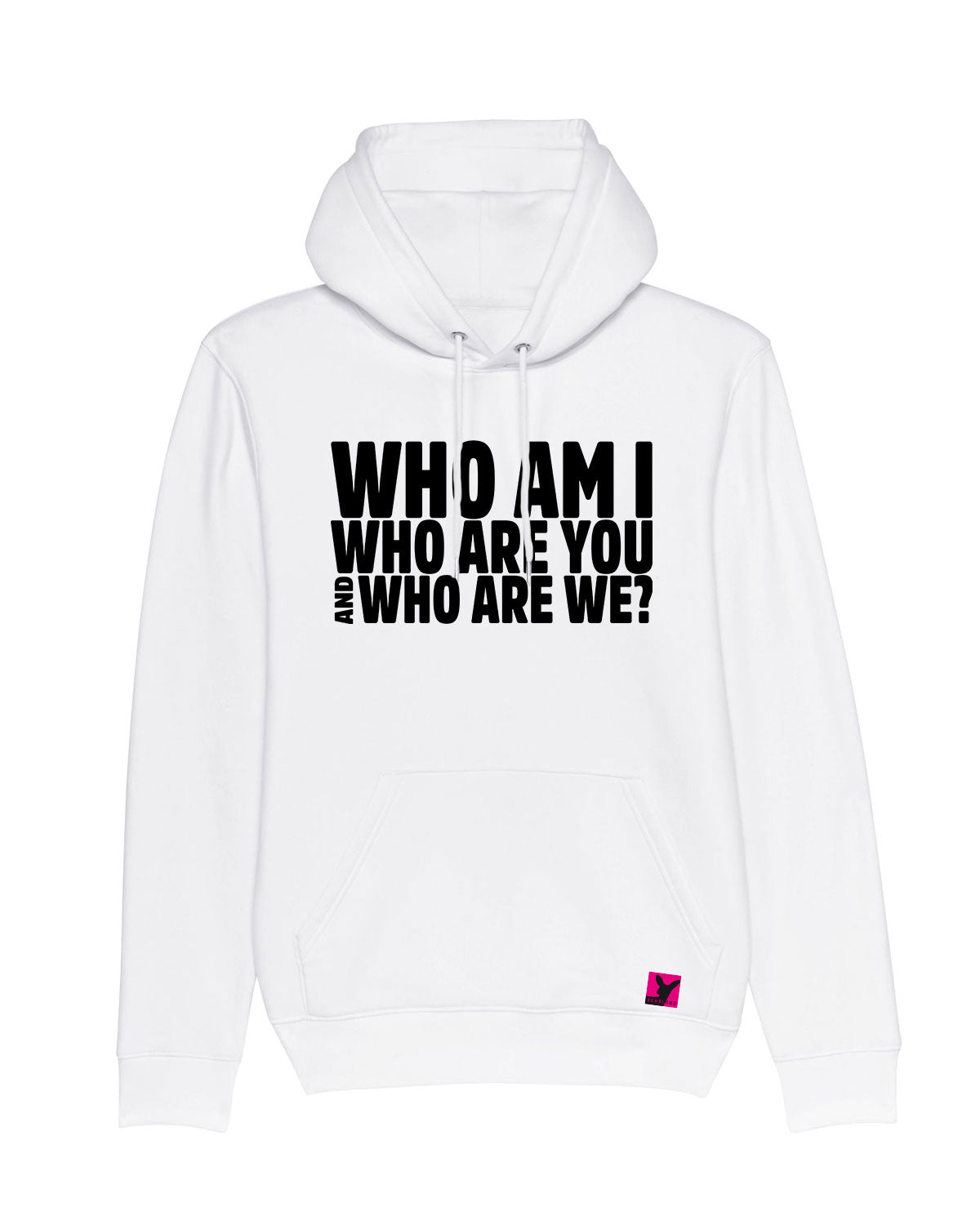 Who-am-I-Damen-Hoodie-Unisex-white