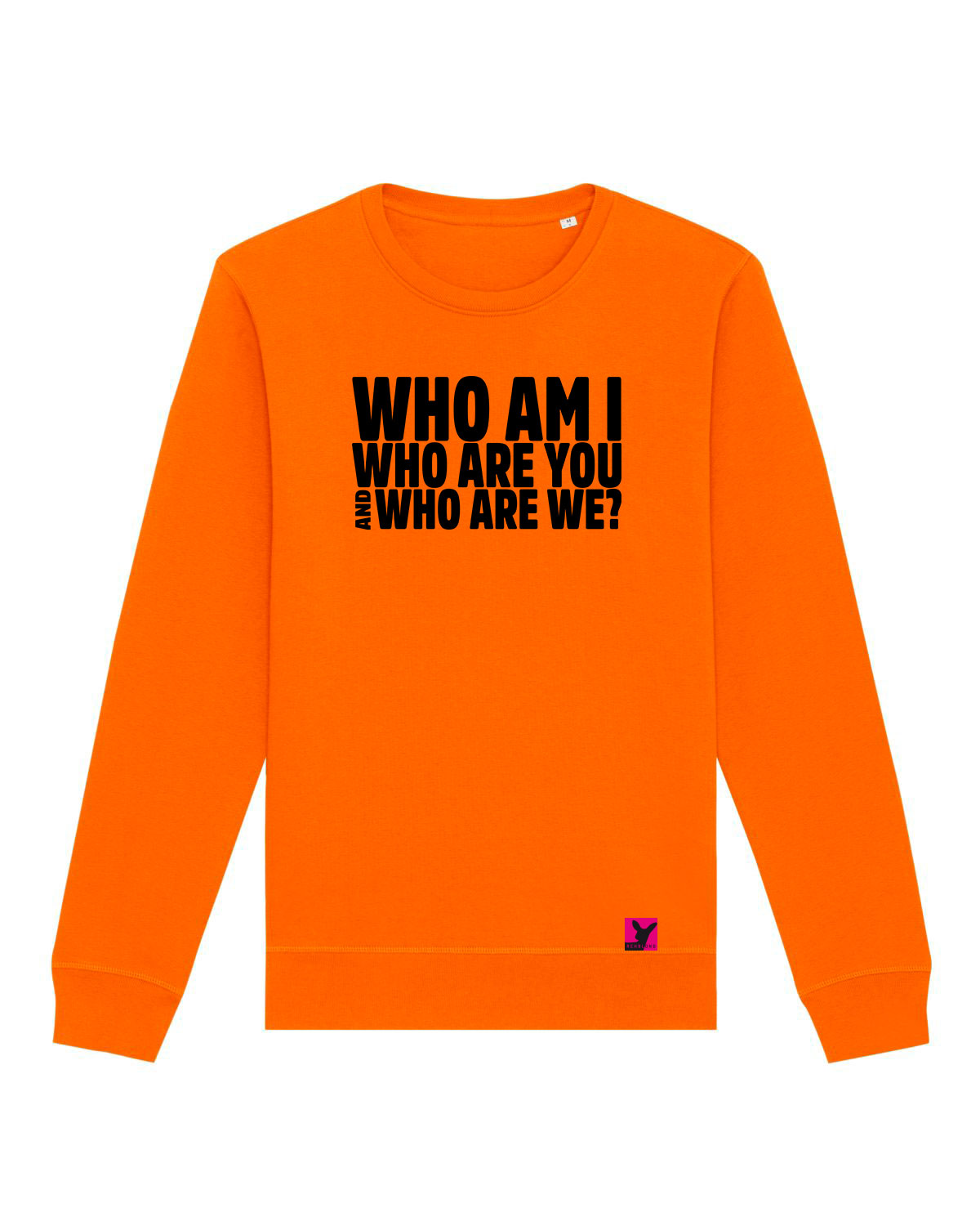 Who-am-I-Herren-Sweatshirt-bright-orange