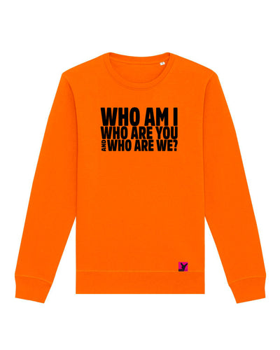 Who-am-I-Herren-Sweatshirt-bright-orange